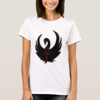 Camiseta Cisne preta com Ankh
