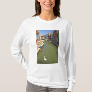 Camiseta Cisnes em canal, Burano Island, Veneza, Itália