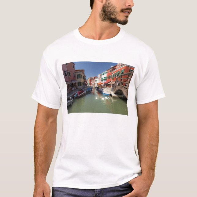 Camiseta Cisnes em canal, Burano Island, Veneza, Itália (Frente)