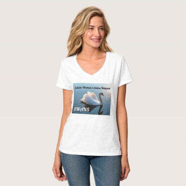 Camiseta CISNES - rede da ação das mulheres de Solivita (Frente Completa)