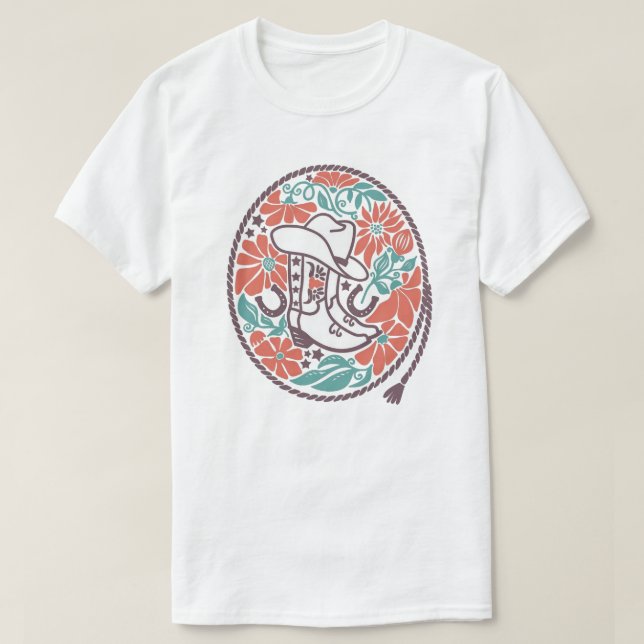 Camiseta CISV Austin Cowboy Hat, Boots, & Bull Skull Men (Frente do Design)