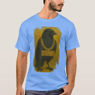 Camiseta Cita de F-Caw-F Corvo Preto Pássaro Humor - clássi