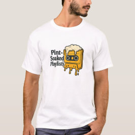 Camiseta Cita de Música de Cassete de Cerveja Amarela Derre