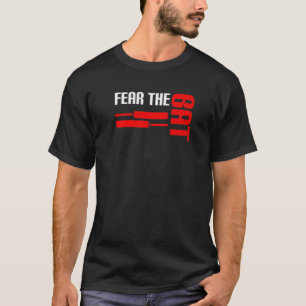 Camiseta Cita de Temer o Bastão para um jogador de críquete