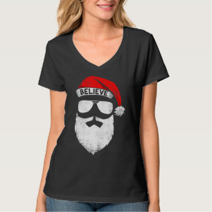 Camiseta Citação Acreditada Na Reunião Familiar Santa Hat M