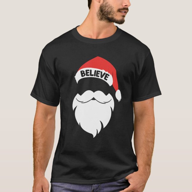 Camiseta Citação Acreditada Na Reunião Familiar Santa Hat M (Frente)
