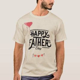 Camiseta Citação Bonita do Dia dos Pais com Corações Pendur