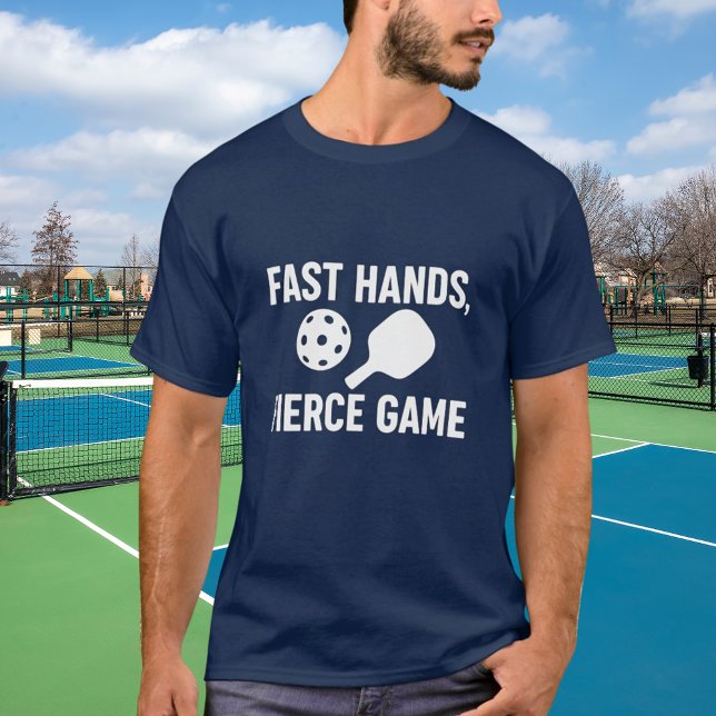 Camiseta Citação branca azul-picleball (Criador carregado)