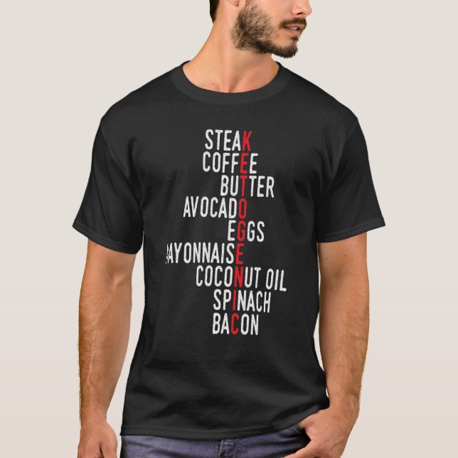 Camiseta Citação Citada Baixa Carb Comida Ketogénica Ketose (Frente)