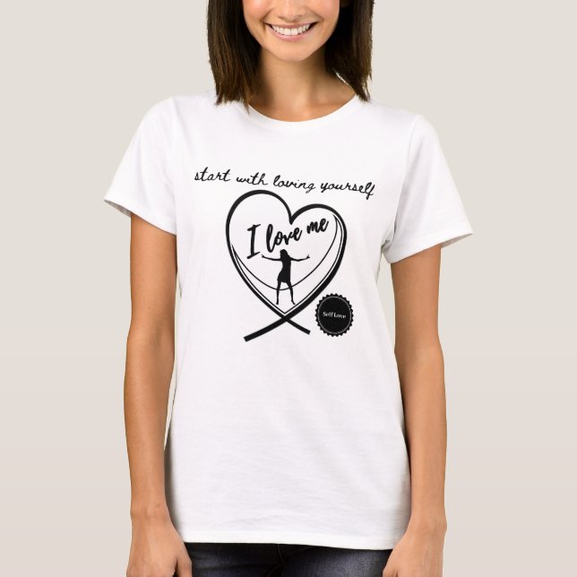 camiseta citação começar amando a si mesmo (Frente)