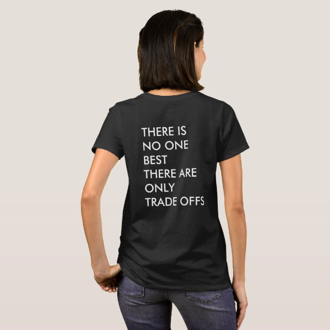 Camiseta Citação comercial para empresas Trade-offs (Parte Traseira Completa)