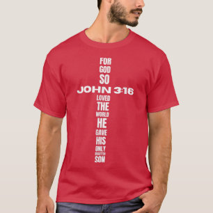 Camiseta Citação cristã Jesus Bíblia religiosa VerseJohn 3