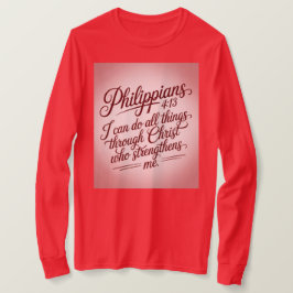 Camiseta Citação da Bíblia Filipenses Vermelha