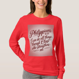 Camiseta Citação da Bíblia Filipenses Vermelha