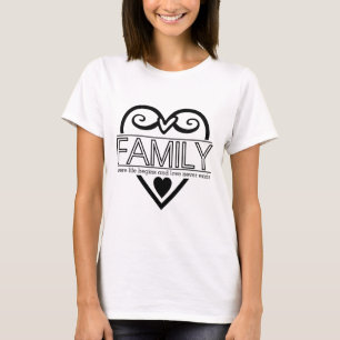 Camiseta Citação da família - "Onde a vida começa e ama nun