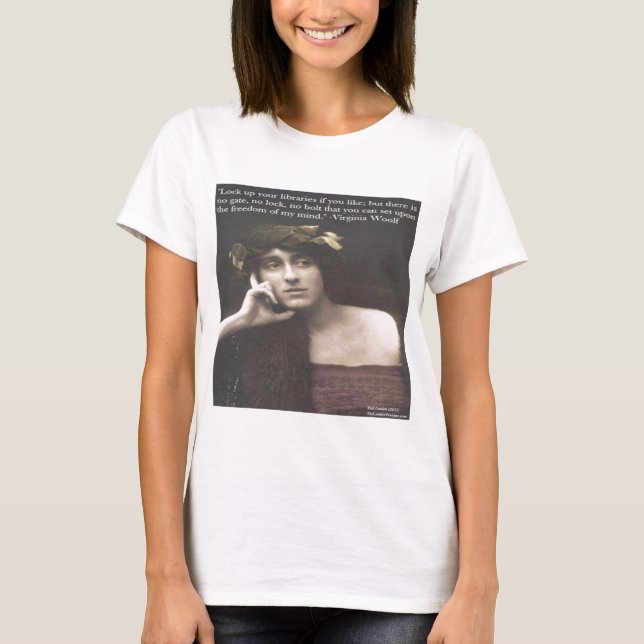 Camiseta Citação da mente aberta de Virginia Woolf (Frente)