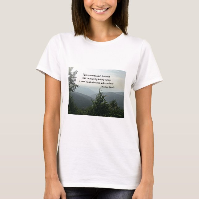 Camiseta Citação de Abraham LIncoln: Você não pode construi (Frente)