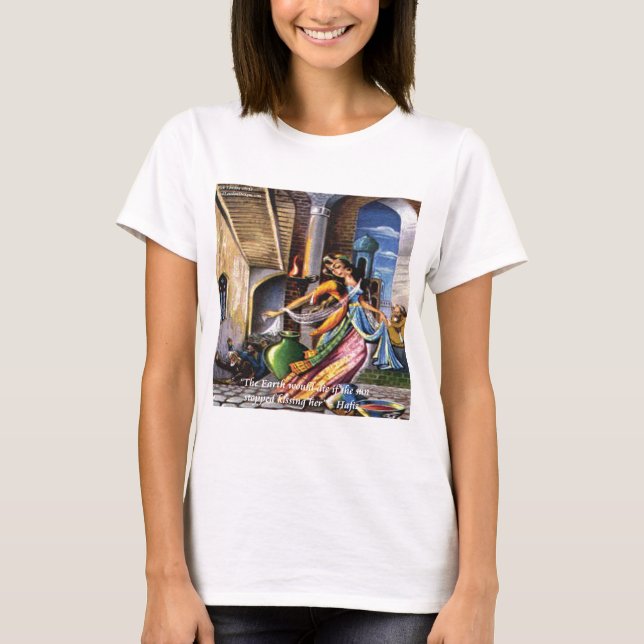 Camiseta Citação de Amor de Hafiz (Sol & Terra) (Frente)