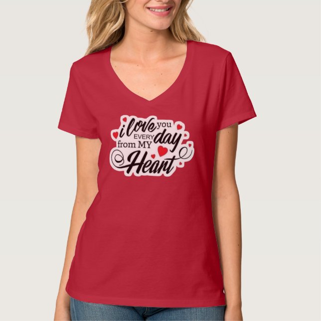 Camiseta Citação de Amor Romântico (Frente)