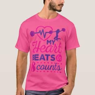 Camiseta Citação de Animação O Meu Coração Bate Em 8 Contag
