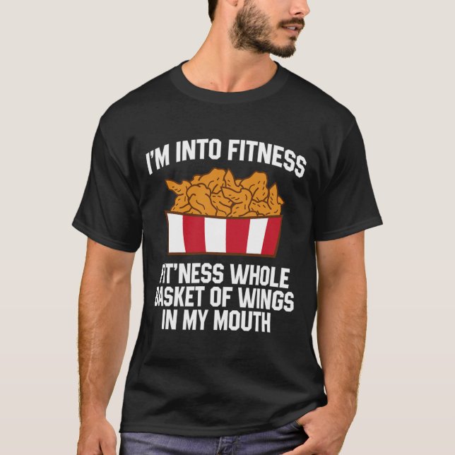 Camiseta Citação de Asas de Frango Asa Quente Comida Rápida (Frente)