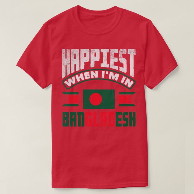 Camiseta Citação de Bandeira de Bangladesh (Frente do Design)
