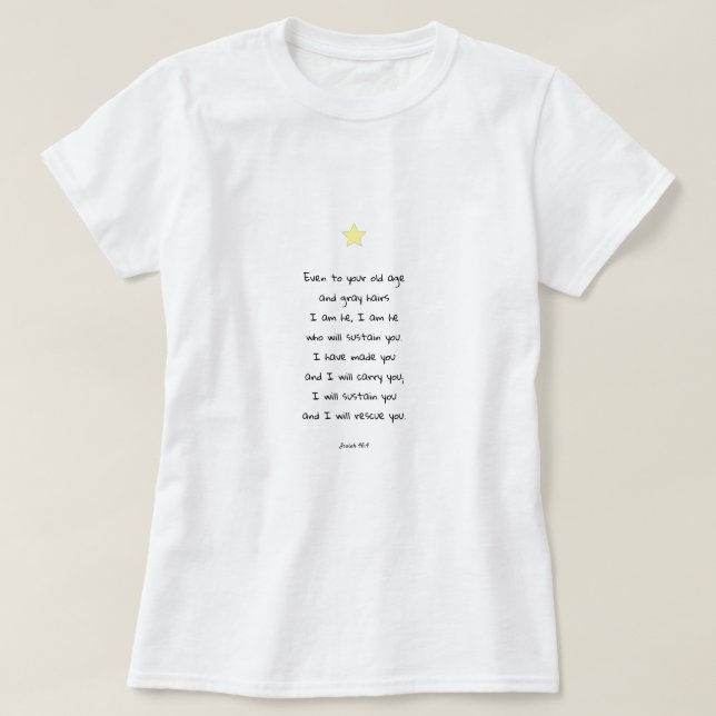 Camiseta Citação de Bíblia de Script de Construção Inspirac (Frente do Design)
