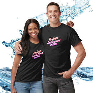 Camiseta Citação de Bondade Preta Personalizável
