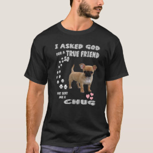 Camiseta Citação de Cachorro Chihuahua Pug Mãe Pugwawa Pai