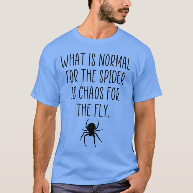 Camiseta Citação de caos de aranha (Frente)