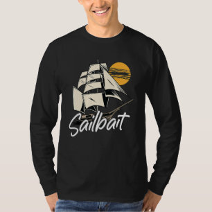 Camiseta Citação de Capitão de Barco à Vela e Navegação Náu