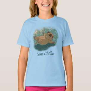 Camiseta Citação de capivara divertida em estilo aquarela s