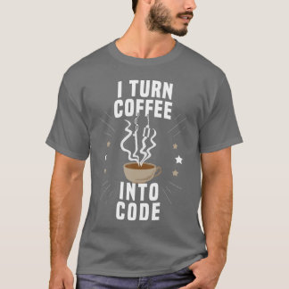 Camiseta Citação de codificação para um café de programador