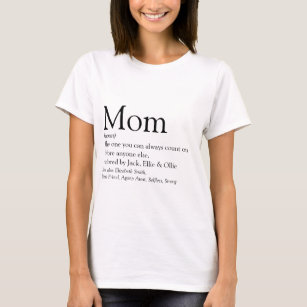 Camiseta Citação de Definição de Mãe Personalizada