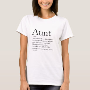 Camiseta Citação de Definição Personalizada de Tia Diversão