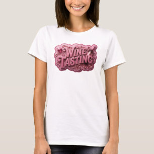 Camiseta Citação de DEGUSTAÇÃO DE VINHO Rosa Vibra