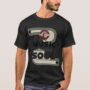 Camiseta Citação de Design a Música Cura a Alma