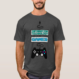 Camiseta Citação de Design do jogador de tecnologia da info