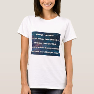 Camiseta Citação de Encorajamento Positivo da Bravery Empat