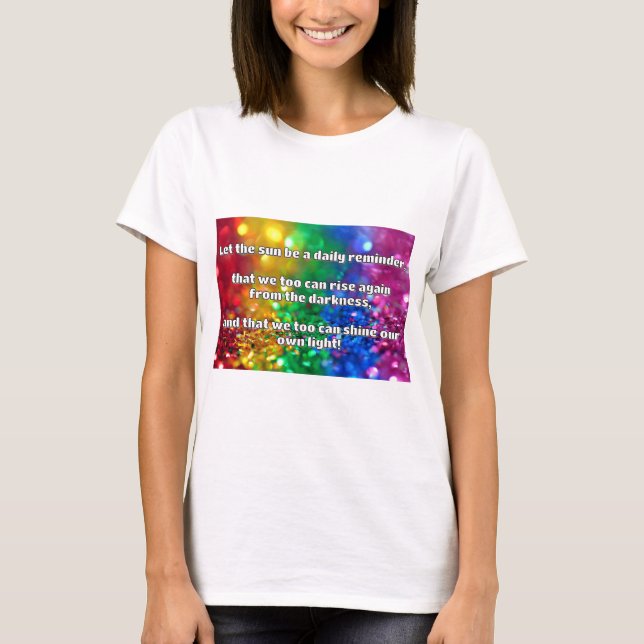 Camiseta Citação de Encorajamento Positivo do Empath Shine (Frente)