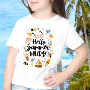Camiseta Citação de Férias de Verão Colorido Fofo Gráfico I