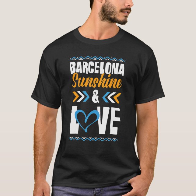 Camiseta Citação de Férias do Partido do Amor de Barcelona  (Frente)