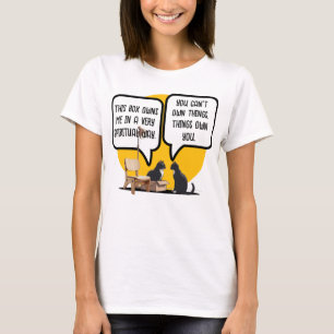 Camiseta Citação de Filosofia do Materialismo de Gato Engra