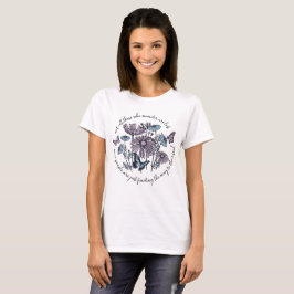 Camiseta Citação de Flores e Borboletas Boho Vintage