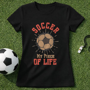 Camiseta Citação de Futebol Minha Parte da Vida Bola Vintag