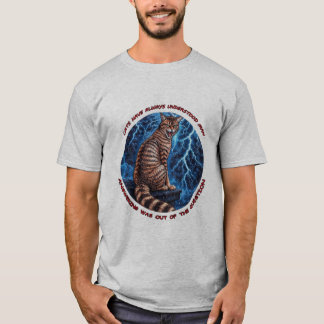 Camiseta Citação de Gato Bravo e Irritado em Noite de Tempe