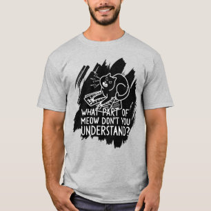 Camiseta Citação de Gato Engraçado Preto