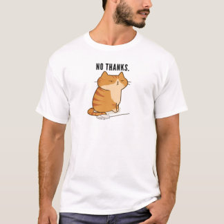 Camiseta Citação de Gato Laranja Mal-Humorado Sem Obrigada