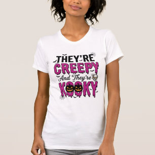 Camiseta Citação de Halloween Sinistro Kooky Assustador Vin
