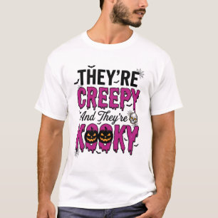 Camiseta Citação de Halloween Sinistro Kooky Assustador Vin